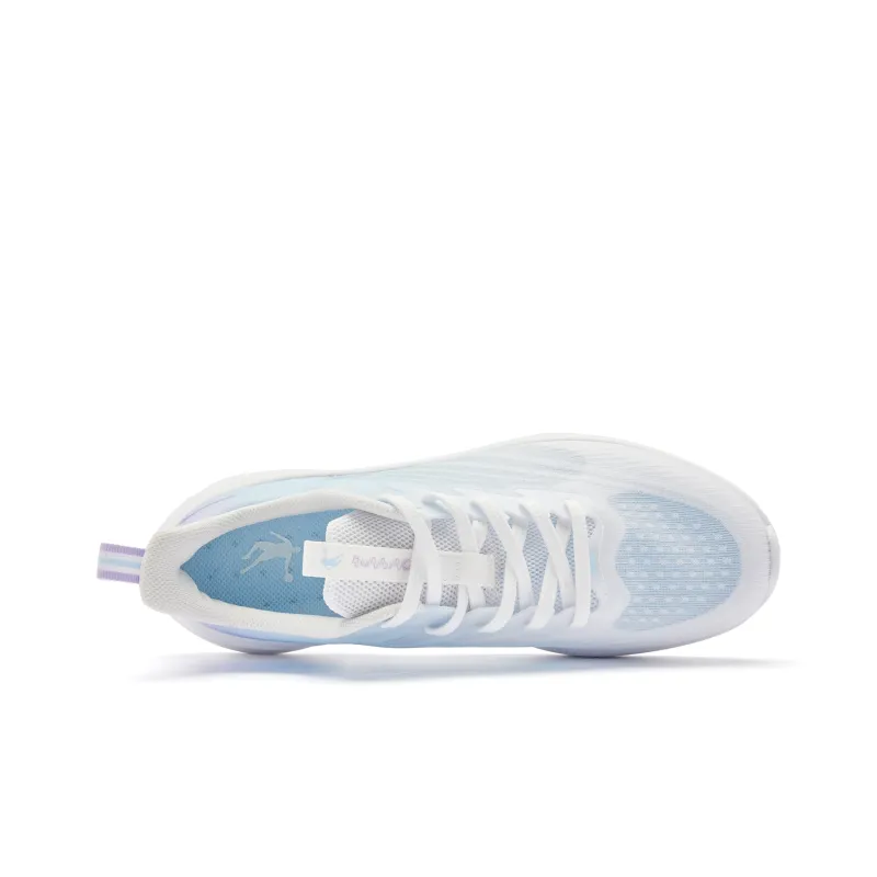 QIAODAN Light LITE Breathable Lightweight Low Top Sprint Running Shoes Women's White Purple-3