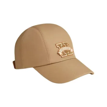 HERMES Cotton Baseball Caps Women's Beige