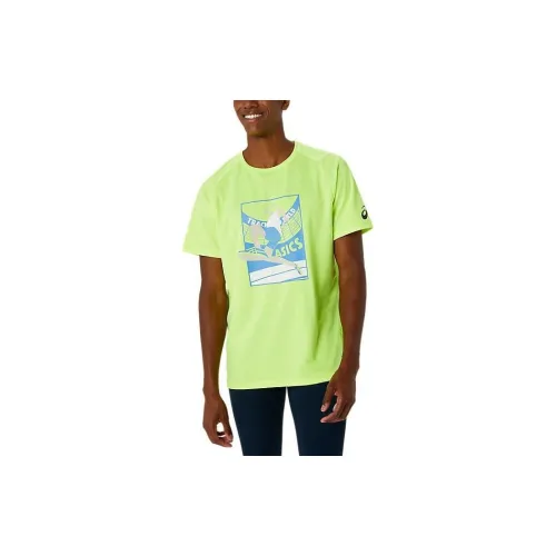 Asics T-Shirts Men Yellow Green