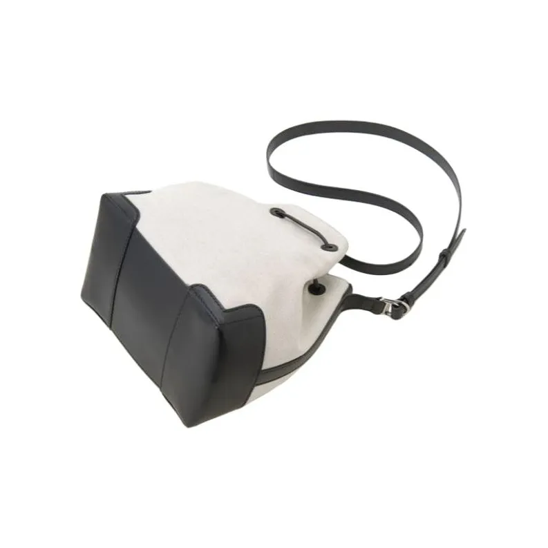 Balenciaga Cotton Canvas With Leather Canvas Bag Bucket Bag Crossbody Bag Shoulder Bag Women's Natural/Black-1