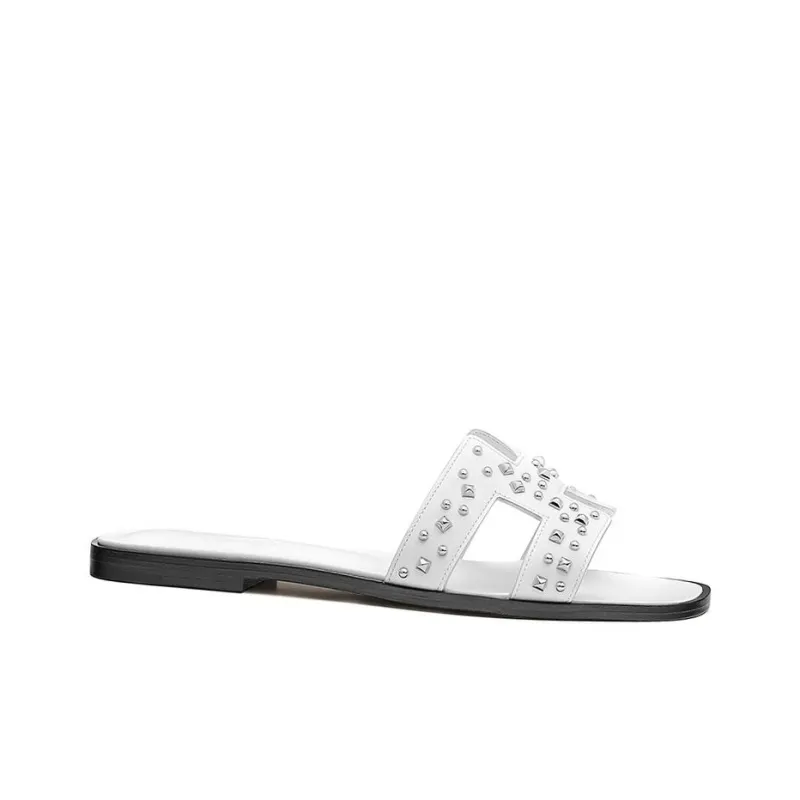 HERMES Oran Stylish Sandals Women's White-1