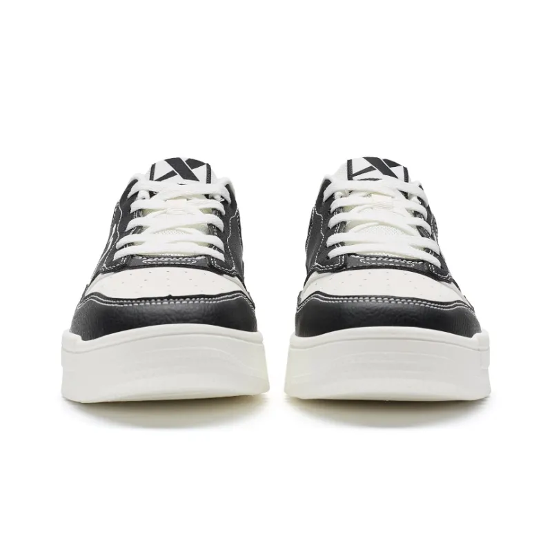 XTEP Air Force 1 2.0 Anti Slip Wear Resistant Low Top Skateboard Shoes Women's Black White-5