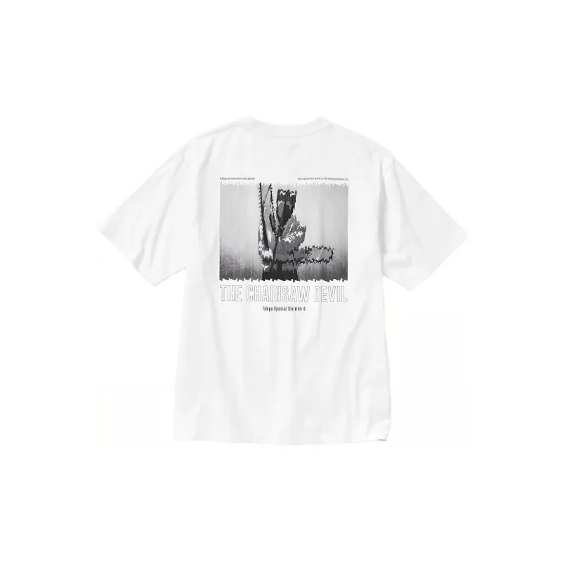 UNIQLO X Chainsaw Man Co branded Series T Shirts Unisex White-1