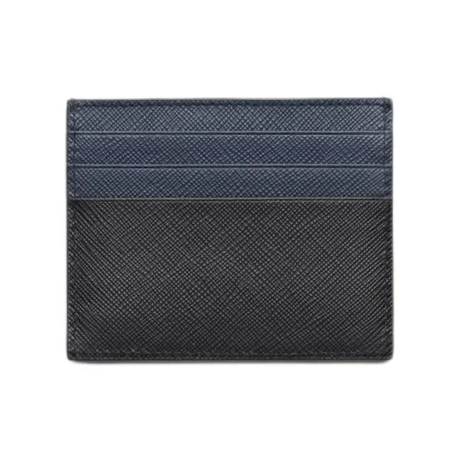 PRADA Leather Card Holder Men's Black-1