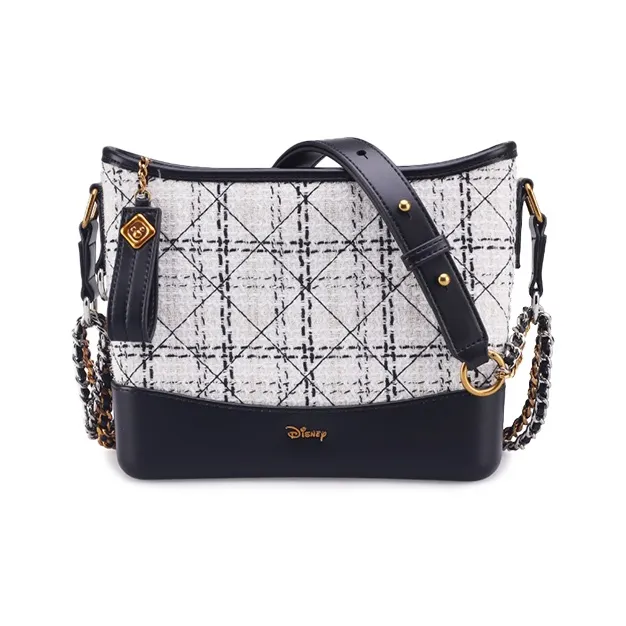 Disney Velvet With Leather Hobo Bag Crossbody Bag Shoulder Bag Regular Women's Black-2