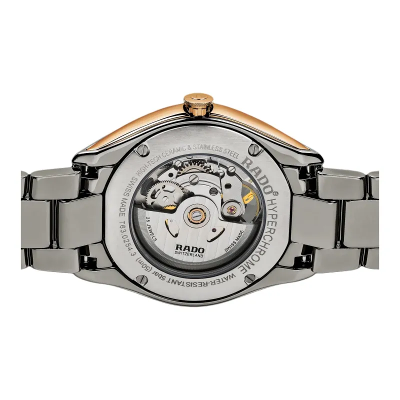 RADO Glam Slam Collection Automatic Mechanical Movement Men's Watches Watch 42mm Cut Out Dial Ceramic Strap R32021102-1