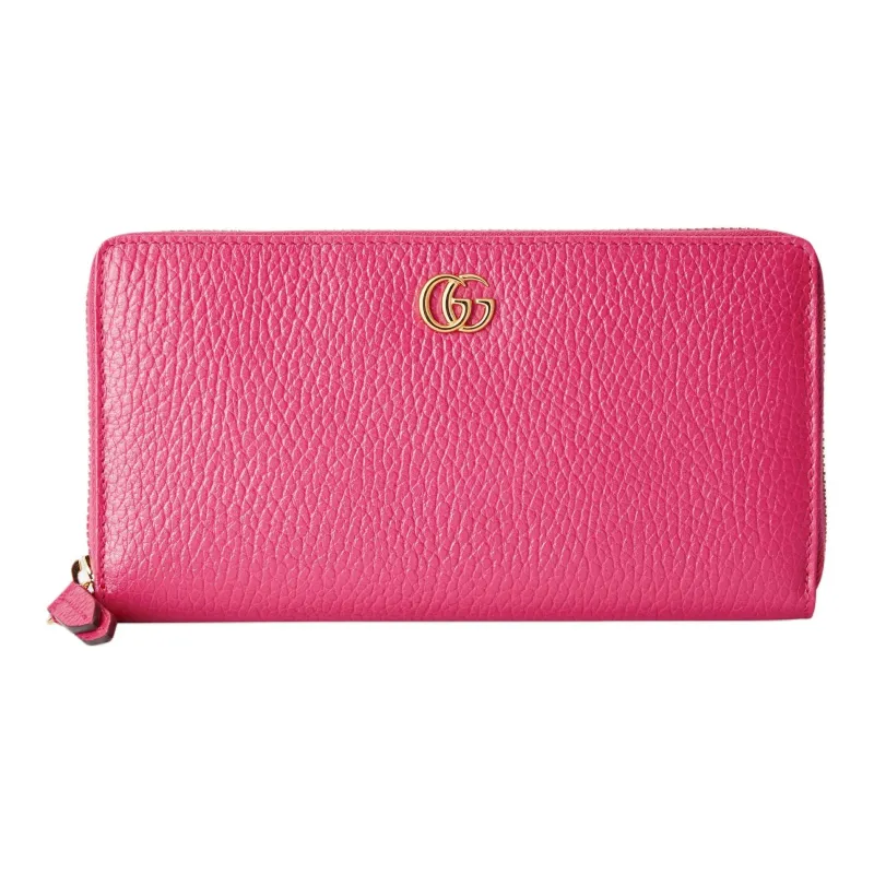 GUCCI GG Marmont Leather Wallet Women's Fuchsia-0