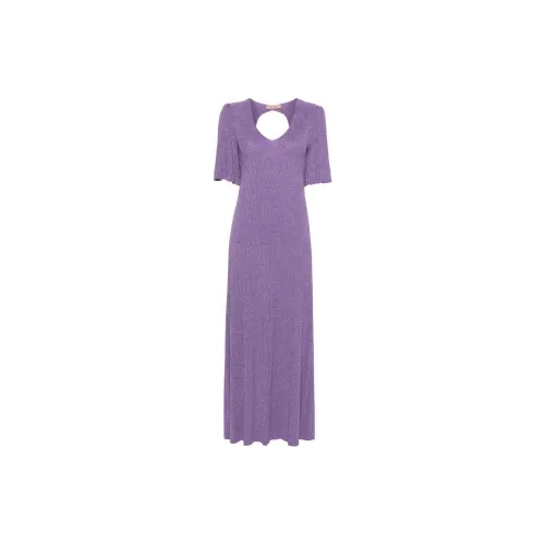 TWINSET Lurex Ribbed-knit Maxi Dress