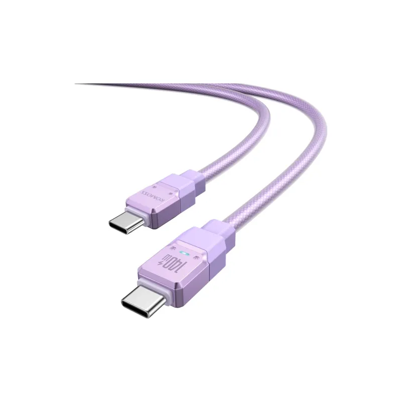 ROMOSS 1.2/2m Type c To Type c 140w Compatibility Laptop Flat Cell Phone Mecha Wind Cable-8