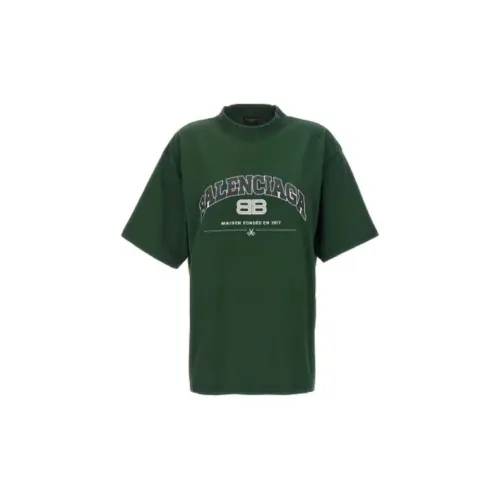 Balenciaga Drop Shoulder Sleeve T-Shirt Regular Fit Women's Green