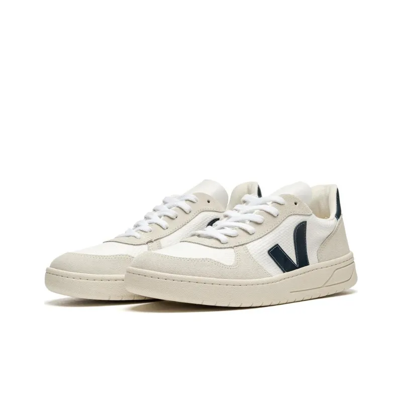 VEJA V 10 Panelled Low Top 'White Beige Black'-2