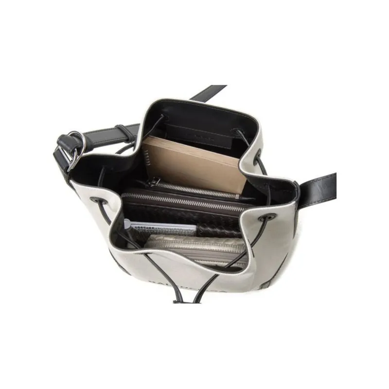 Balenciaga Cotton Canvas With Leather Canvas Bag Bucket Bag Crossbody Bag Shoulder Bag Women's Natural/Black-3