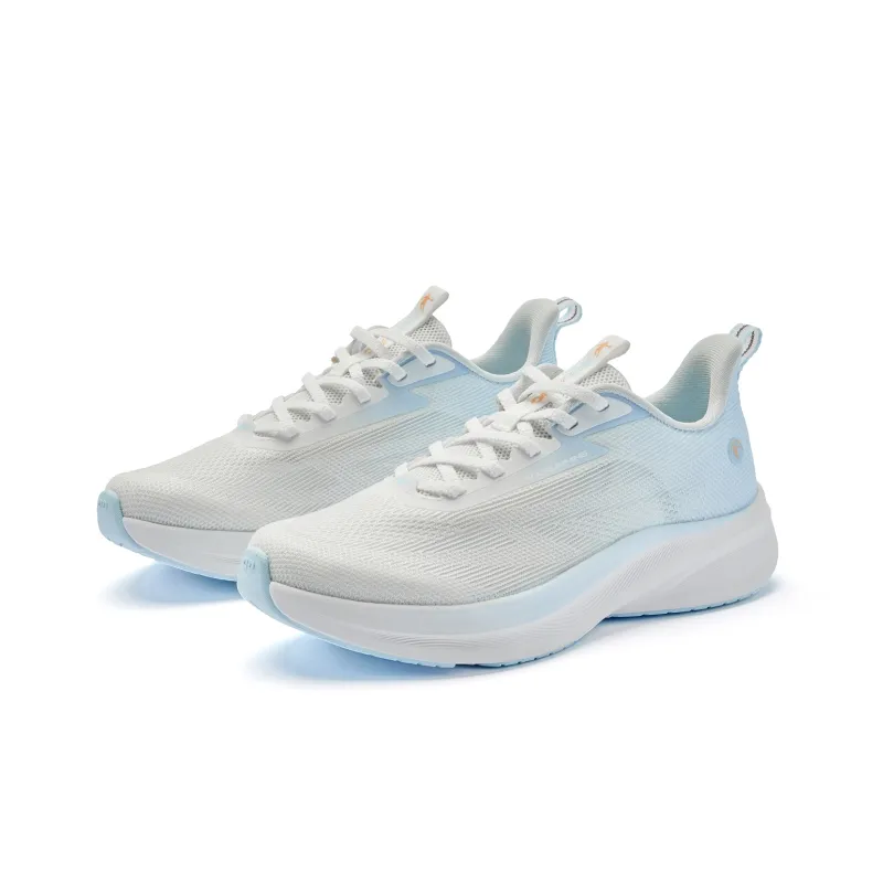 QIAODAN Light Speed 4.0 Breathable And Lightweight Low Top Sprint Running Shoes Women's White Blue-2