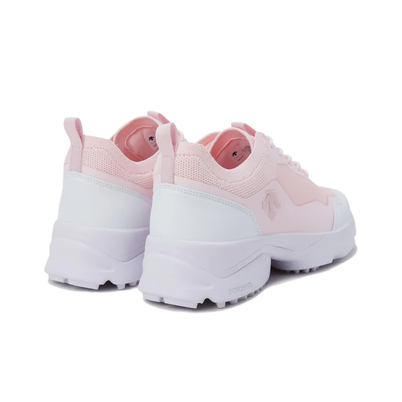 DESCENTE Lace Cushioning Anti Slip Wear Resistant Breathable Height Increasing Mid Top Golf Shoes Women's Pink-3