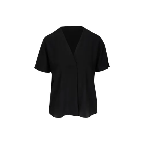 VINCE V-neck Pleat-detailing Blouse