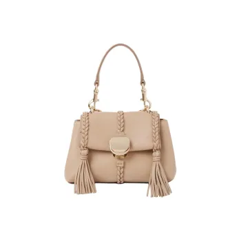 Chloe Penelope Series Lambskin Patch Calfskin Portable Crossbody Bag Shoulder Bag Mini Women's Clay Brown