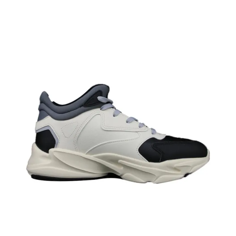 Anta Life Collection Water Resistant Height Increasing Warmth Low Top Chunky Sneakers Men's Black Beige Gray-1