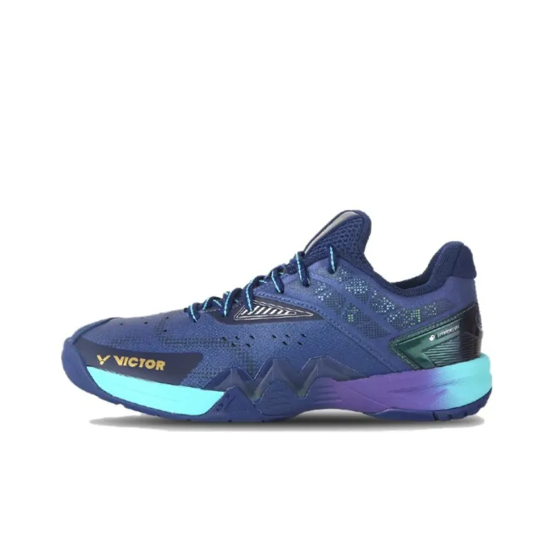 VICTOR Cushioned Slip Resistant Low Top Badminton Shoes Unisex Pearl White With Light Iris Purple-0