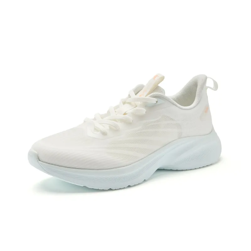 QIAODAN Light LITE Breathable Lightweight Low Top Running Shoes Women's White Green-2