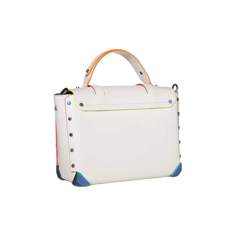 MICHAEL KORS Manhattan Leather Satchel Bag Shoulder Bag Crossbody Bag Handbag Medium Size Women's White-2