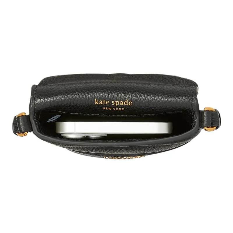 Kate Spade Litchi Grain Leather Cell Phone Pouch Shoulder Bag Crossbody Bag Women's Black-3