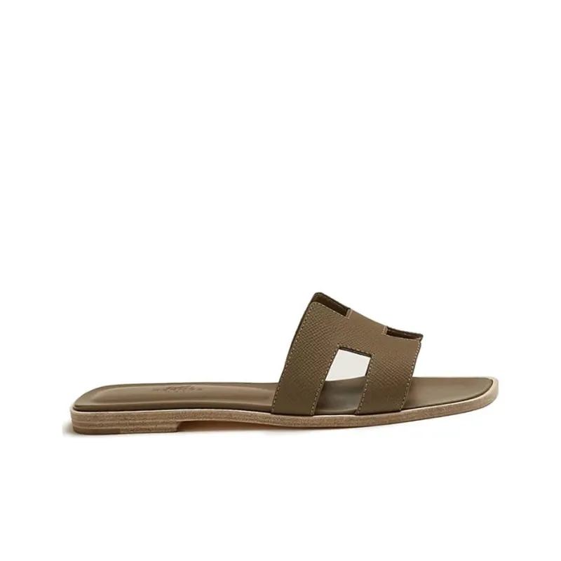 HERMES Oran Sandal Etoupe Epsom Leather-1
