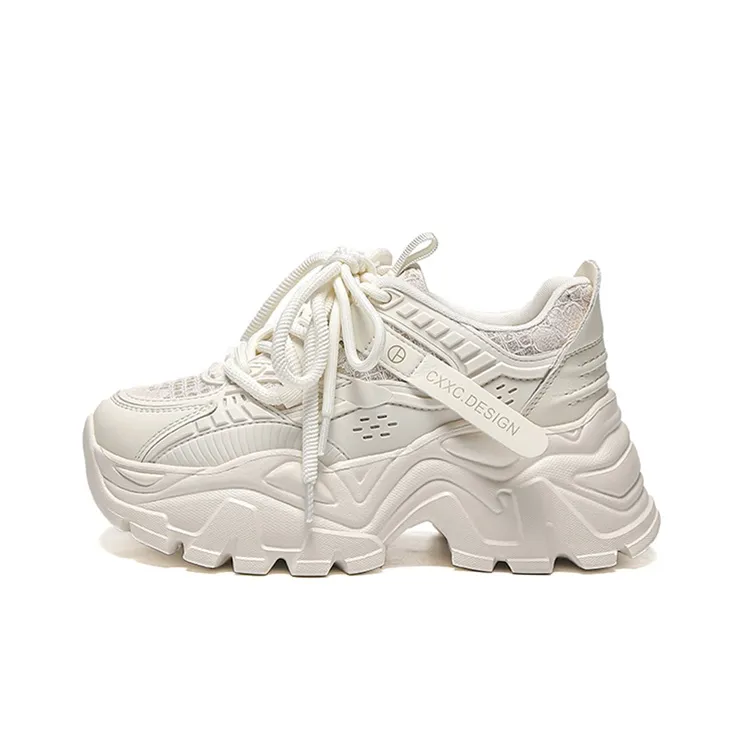 WOOS BOBO Breathable Lightweight Height Increasing Low Top Chunky Sneakers Women's-0