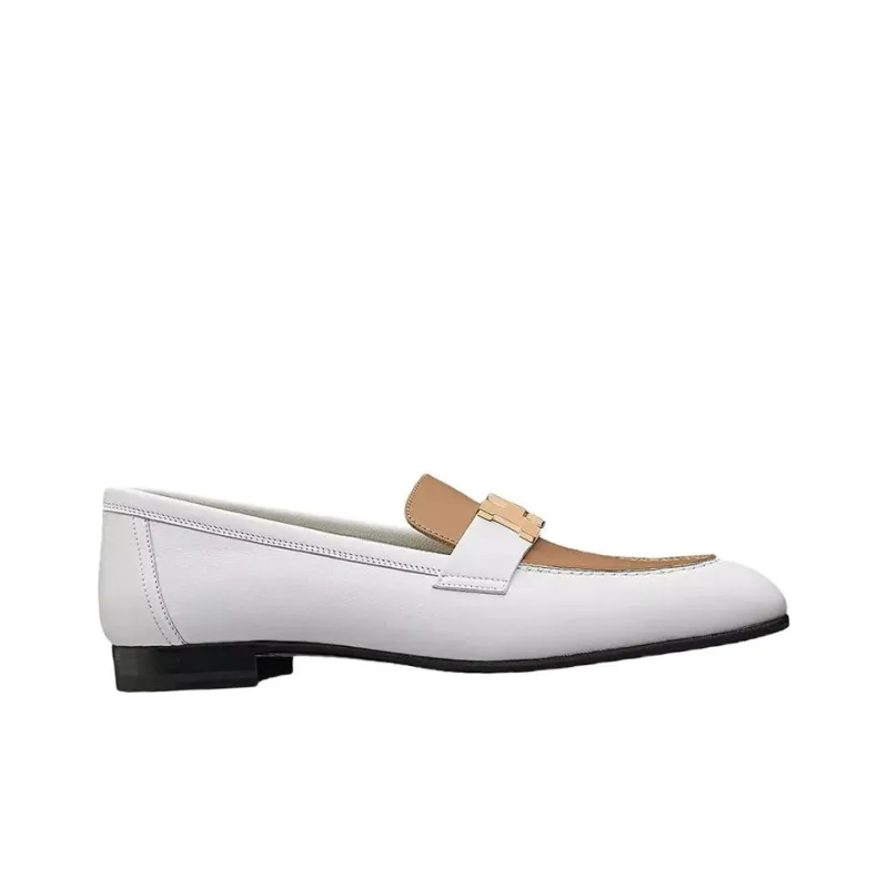 HERMES Paris Loafers Women's White-1
