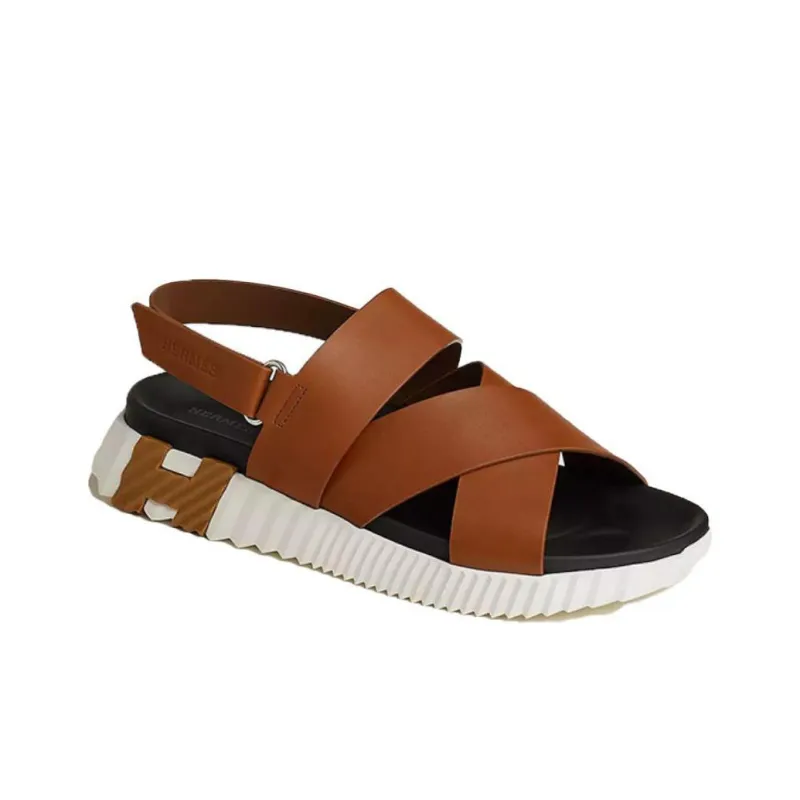 HERMES Electric Beach Sandals Men's Light Yellow Umber-2