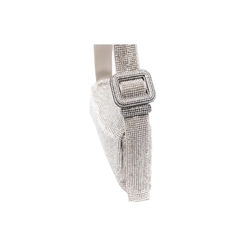 BENEDETTA BRUZZICHES Aluminum With Crystal And Rhinestones One Shoulder Handbags Women's Silver-3