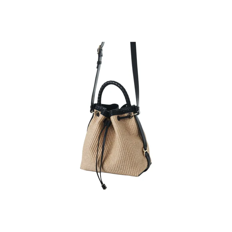 Chloe Marcie Raffia With Calfskin Bucket Bag, Handbag, Shoulder Bag, Crossbody Bag Women's Hot Sand-1