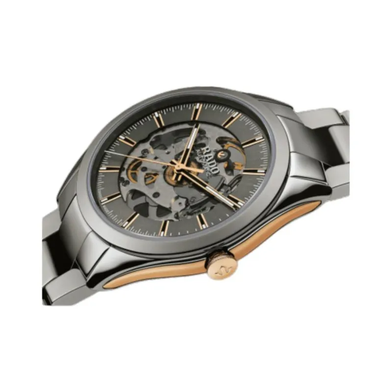 RADO Glam Slam Collection Automatic Mechanical Movement Men's Watches Watch 42mm Cut Out Dial Ceramic Strap R32021102-2