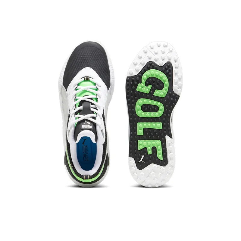 PUMA GS X Efekt Anti Slip Wear Resistant Mid Top Golf Shoes Men's Black Green-3