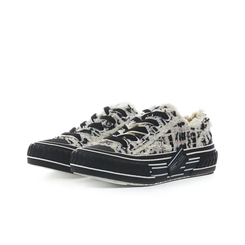 Excelsior Viennetta Tweed Canvas Shoes Unisex Low Top White/Gold-1