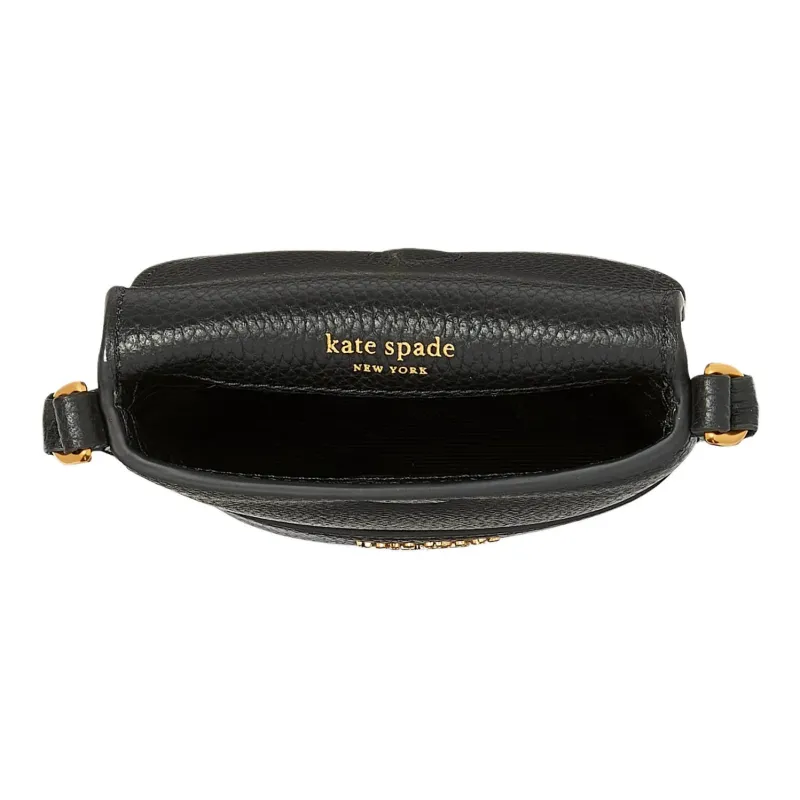 Kate Spade Litchi Grain Leather Cell Phone Pouch Shoulder Bag Crossbody Bag Women's Black-4