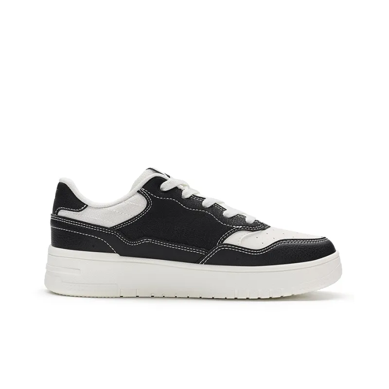 XTEP Air Force 1 2.0 Anti Slip Wear Resistant Low Top Skateboard Shoes Women's Black White-1