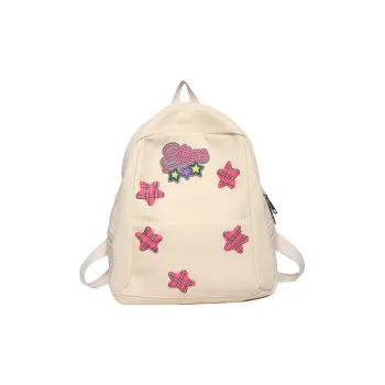 Travel Canvas Backpacks Regular Women's White/Brown