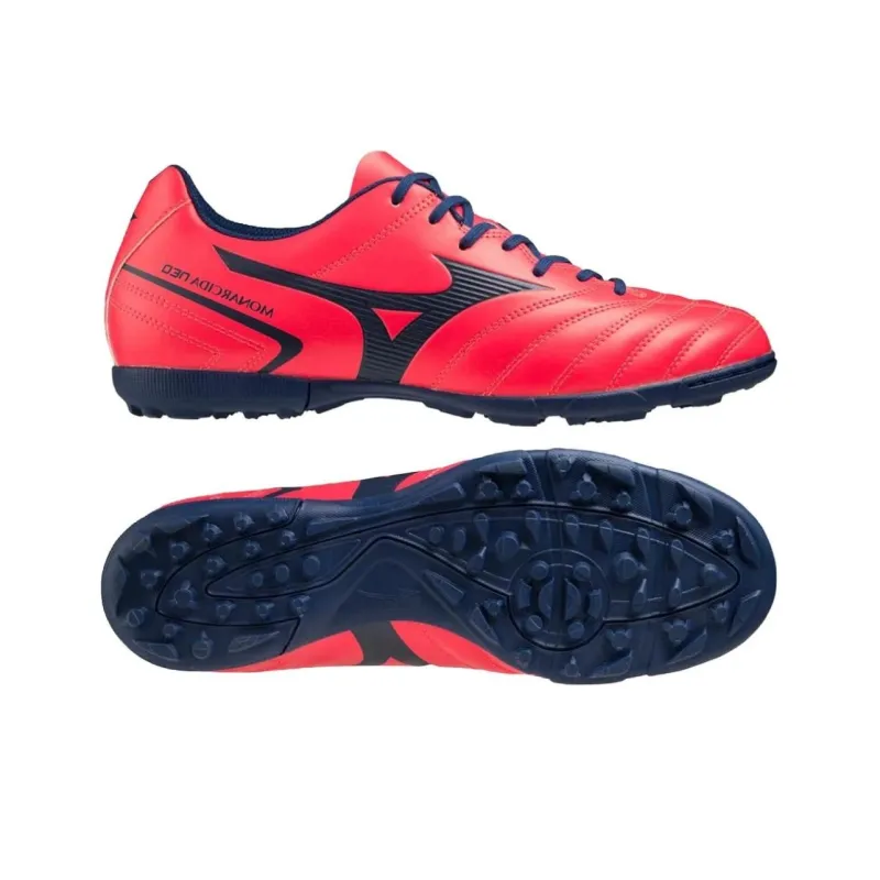 Mizuno Monarcida TF Rubber Broken Studs Durable Breathable Soccer Shoes Men's Red Blue-4