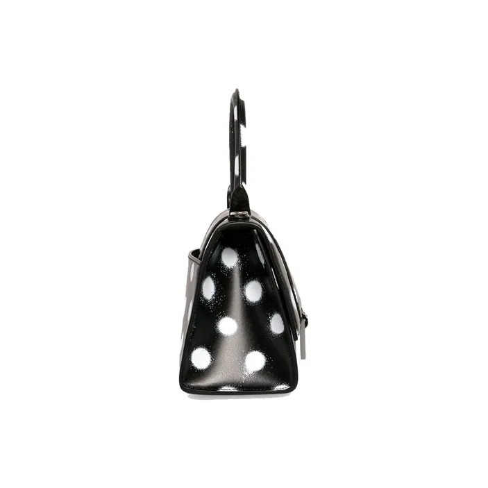 Balenciaga Hourglass Cow Leather Hourglass Bag Shoulder Bag Crossbody Bag Handbag Small Size Women's Black-1