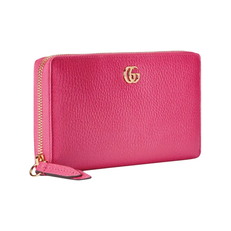 GUCCI GG Marmont Leather Wallet Women's Fuchsia-1
