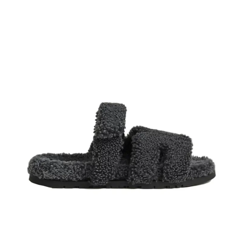 HERMES Slide Slippers Men's Black-1