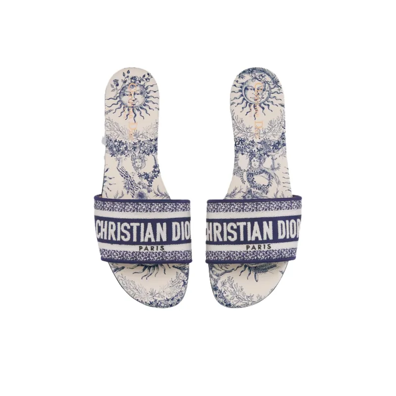 DIOR Slip Resistant Slide Slippers Women's White-3