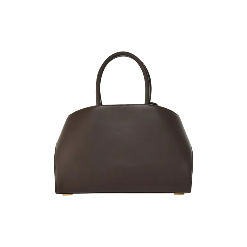 FERRAGAMO Fabric Shoulder Bag Crossbody Bag Handbag Small Size Women's Natural & Dark Brown-3