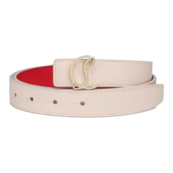 CL LUBOTING Identification Smooth Buckle Leather Belts Women's Pink Width: 2.5CM