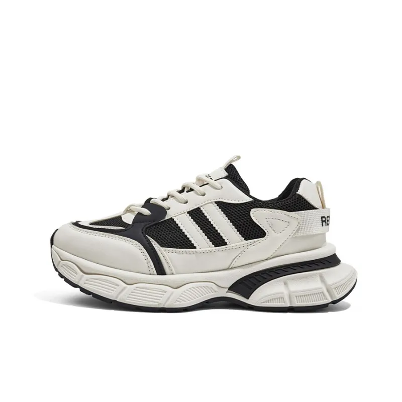 RENBEN Low Top Chunky Sneakers Women's Black White-0