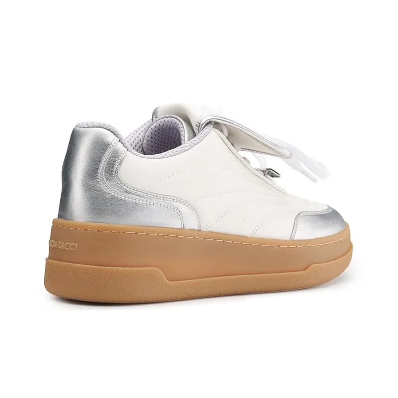 Lucia Tacci Original Designer Cow Leather Color Block Platform Height Increasing Casual German Army Trainers-8