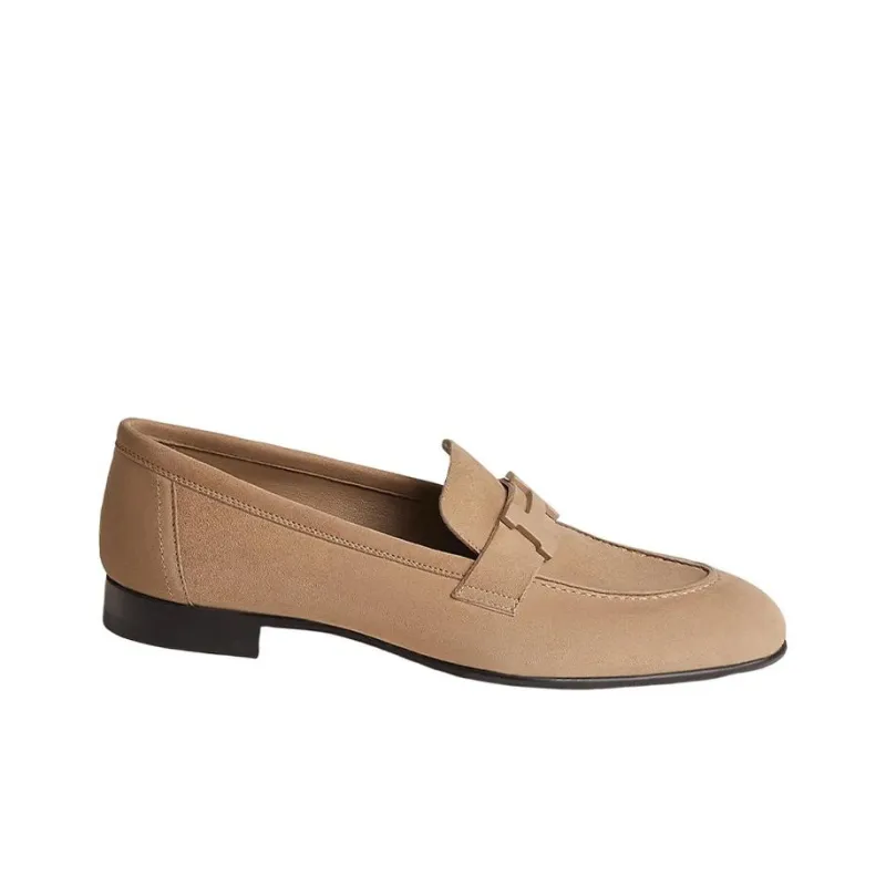 HERMES Paris Loafers Women's Light Brown-1