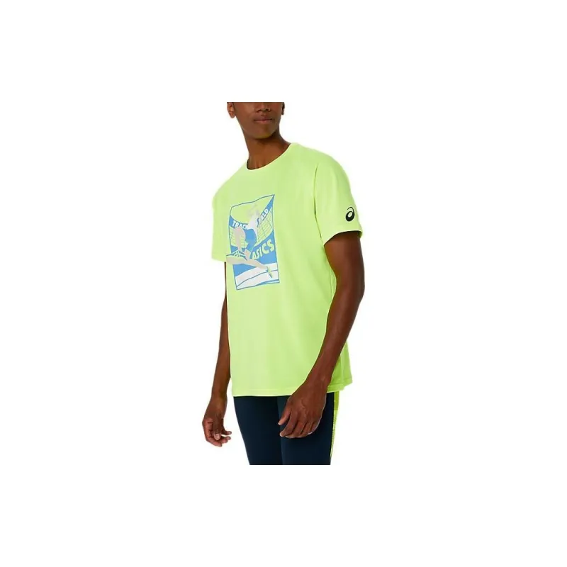 Asics T Shirt Men's Yellow Green-2