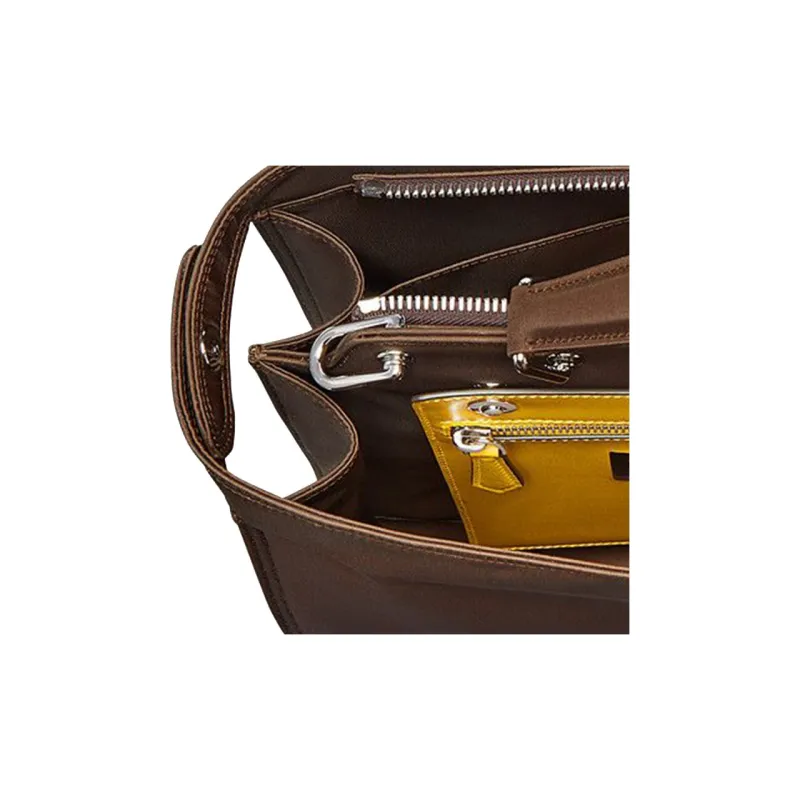 FENDI Peekaboo ISeeU Nylon Shoulder Bag Crossbody Bag Handbag Medium Size Men's Dark Brown-3