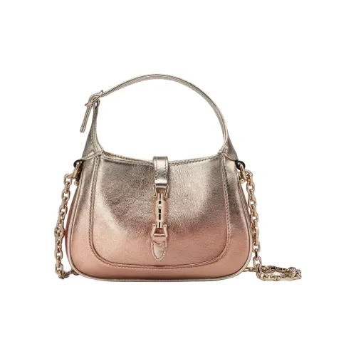 GUCCI Jackie 1961 Lurex Leather Shoulder Bag Crossbody Bag Handbag Mini Women's Copper